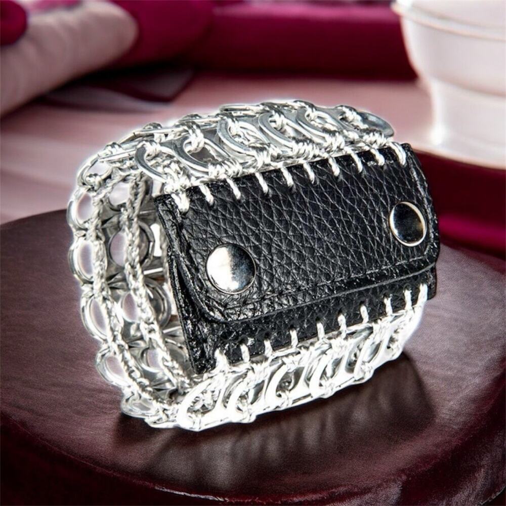 New-Escama Studio - Cuff Bracelet- Handmade Recycled Pull Tabs -2.5 In X 7 In